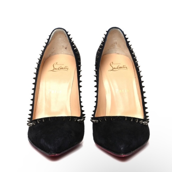 Christian Louboutin Anjalina Black Suede Pumps Size 39 - Picture 4 of 8